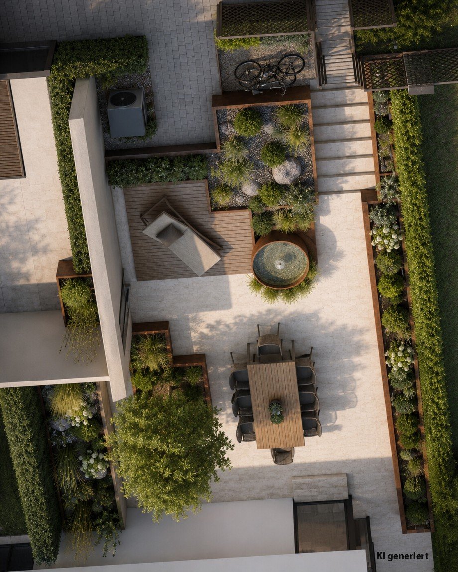 Terrasse KI-Impression (M�blierung und Bepflanzung nicht im Kaufpreis enthalten) Maisonettewohnung Frankenthal