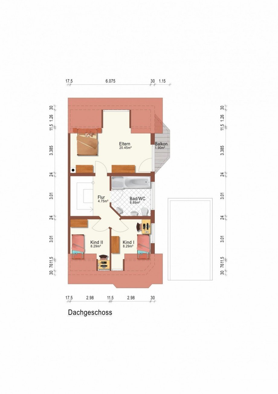 DG-Grundriss Doppelhaush�lfte Dielheim