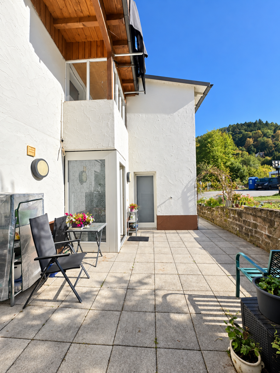 EG-Eingang-Terrasse Mehrfamilienhaus Eberbach