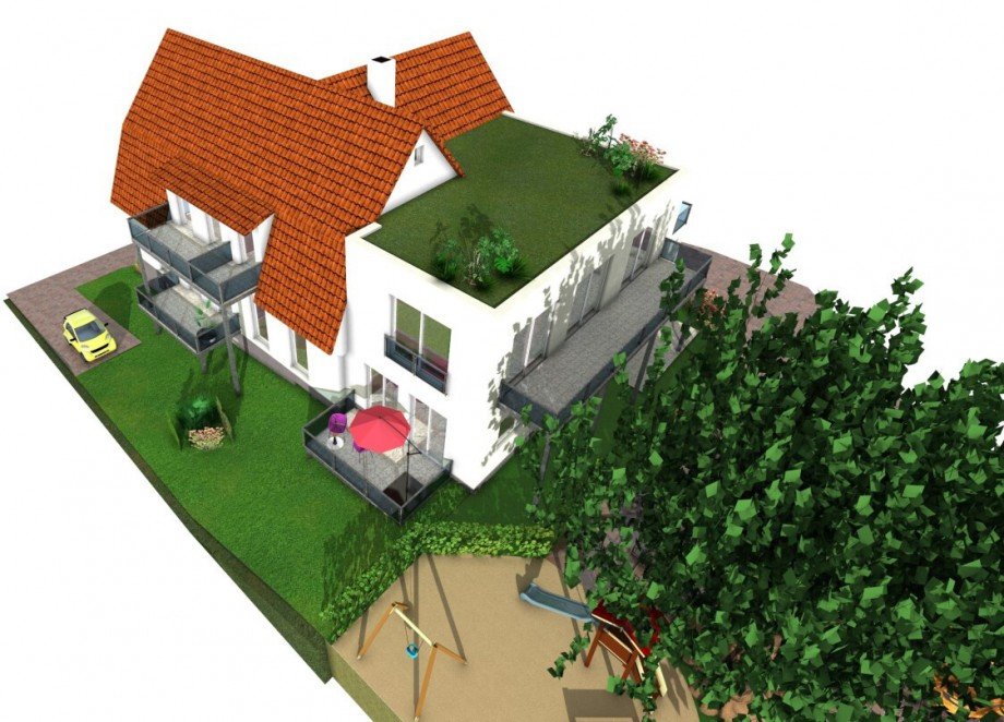 3D-Ansicht Terrassenwohnung M�hlhausen