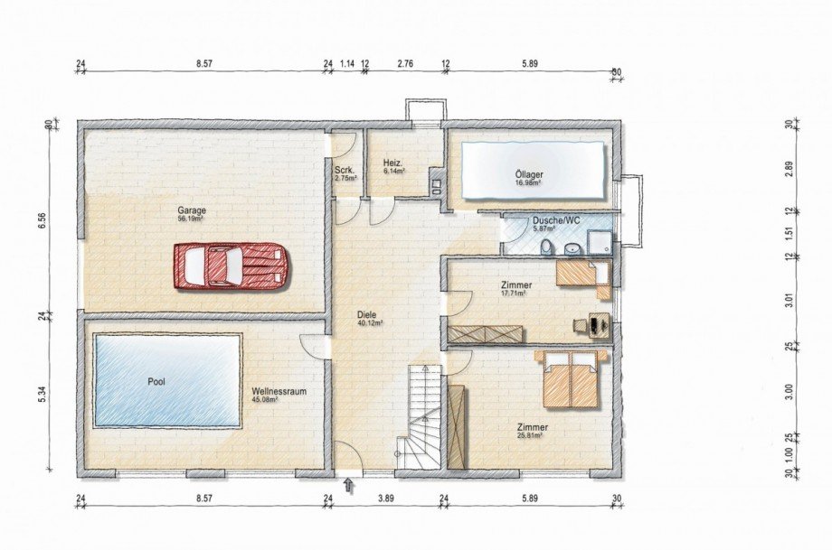 Grundriss UG Einfamilienhaus Oberzent