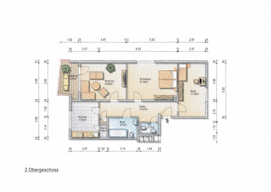 Grundriss Etagenwohnung Eppelheim