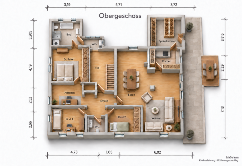 OG-Grundriss Mehrfamilienhaus Eberbach